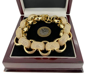 20MM XXL Diamond Belcher Bracelet (Gold Filled)