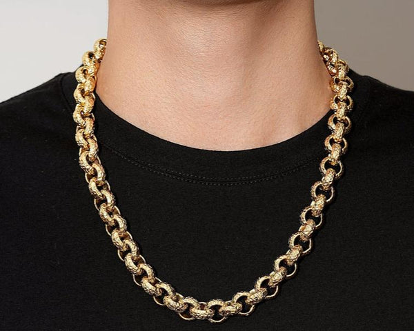 15MM Patterned Belcher chain (Gold Filled)