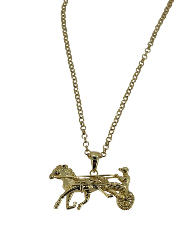 Gold Filled Gypsy Horse Racing Pendant