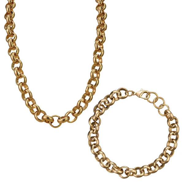 10MM Belcher chain And Bracelet Set - Gold Filled