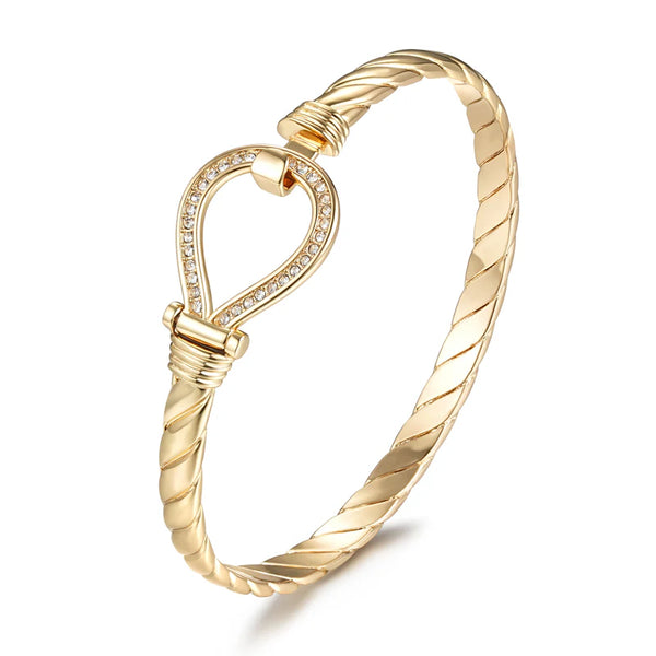 Diamond Loop Bangle (Gold Filled)