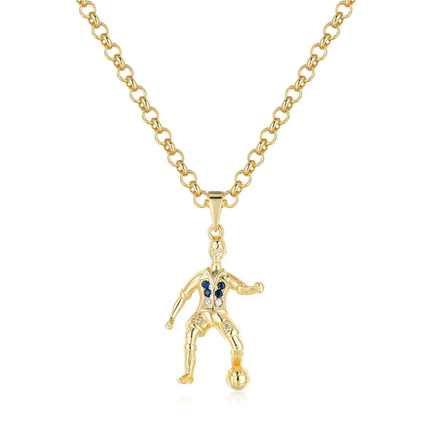 Footballer Diamond Pendant (Gold Filled)