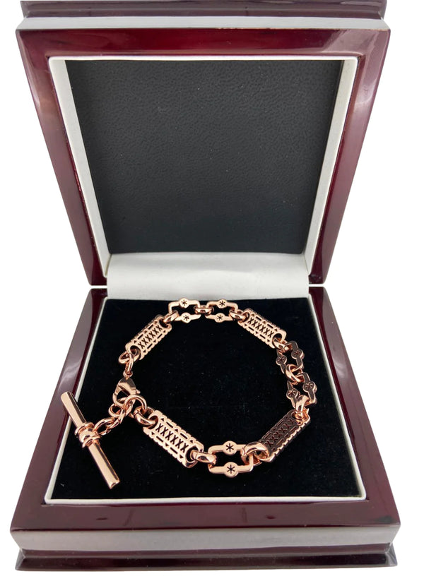 Stars and Bars T-Bar Bracelet (Rose Gold Filled)