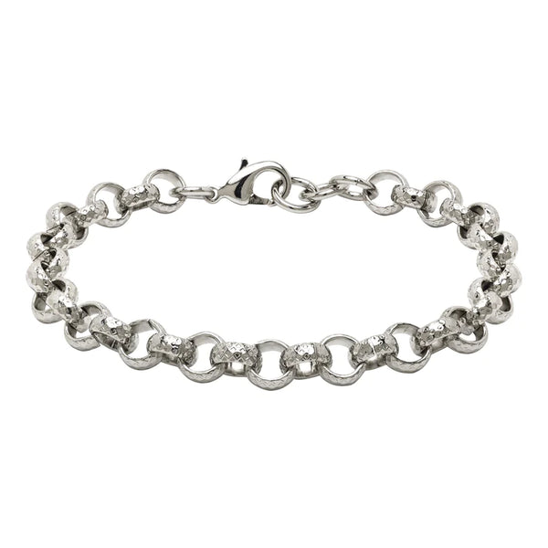 8MM Belcher Patterned Bracelet (Silver Filled)