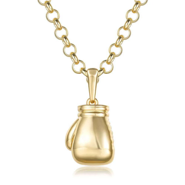 Boxing Glove Pendant Belcher Chain (Gold Filled)