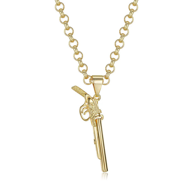 Shotgun Pendant / Belcher Chain (Gold Filled)