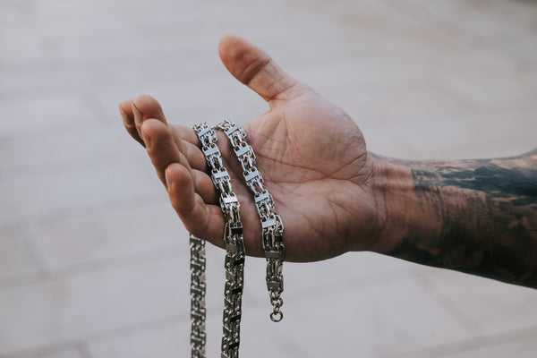 Italian Cage Chain and Bracelet Set (Silver Filled)